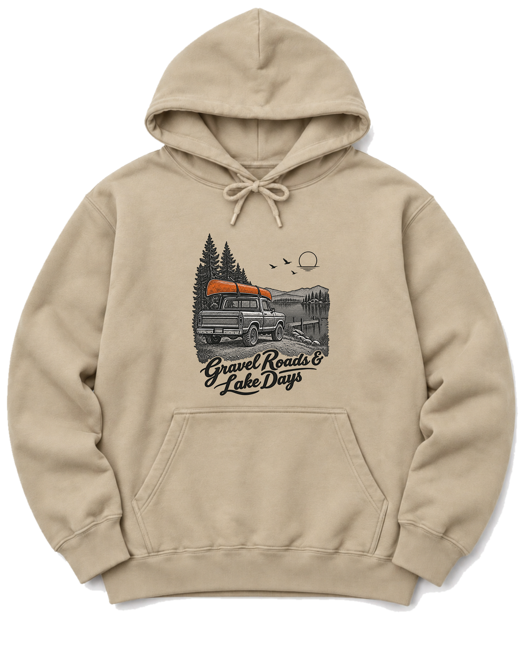 Gravel Roads & Lake Days Hoodie - Sand