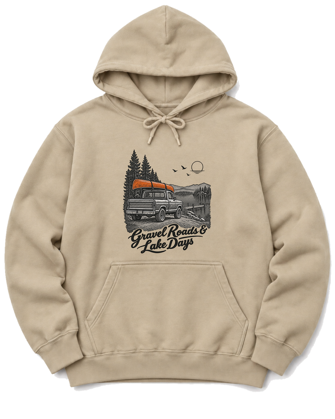 Gravel Roads & Lake Days Hoodie - Sand