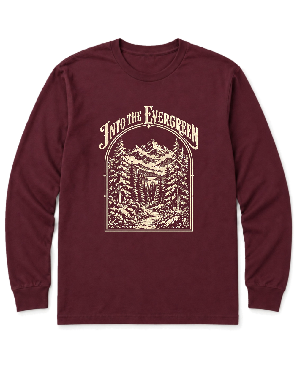 Into the Evergreen Long Sleeve Shirt - Maroon