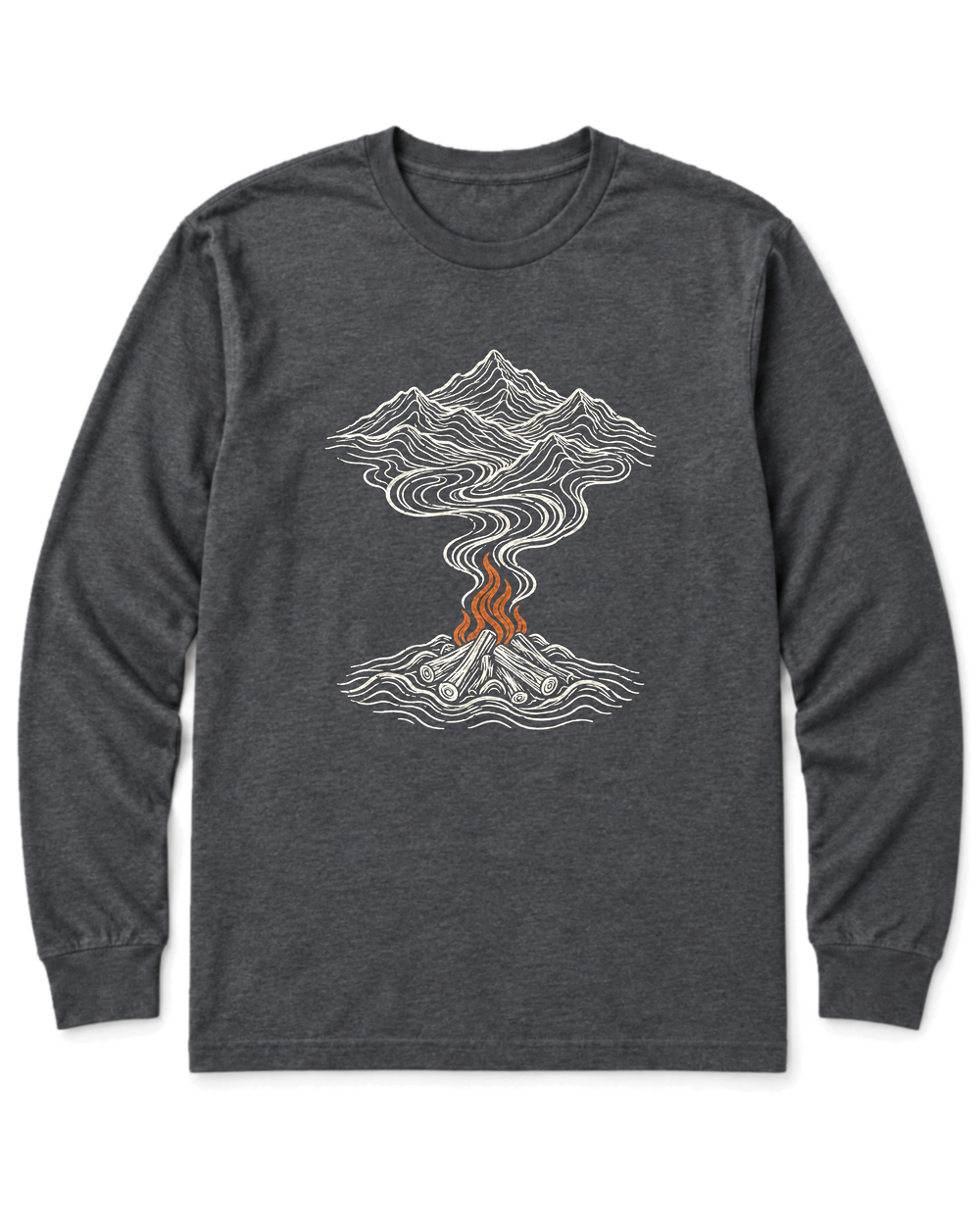 Campfire Smoke Long Sleeve Shirt - Dark Heather
