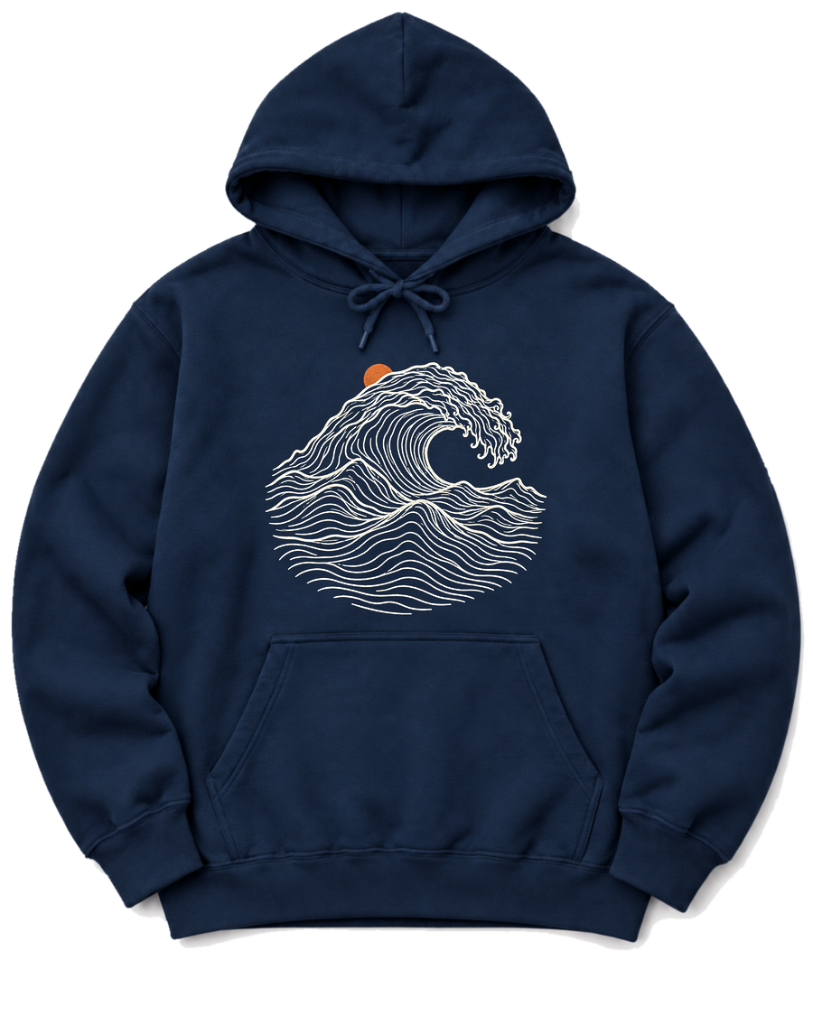 Ocean Wave Hoodie - Navy