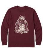 Snack Thief Bear Long Sleeve Shirt - Maroon