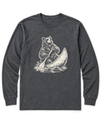 Bear in a Canoe Long Sleeve Shirt - Dark Heather