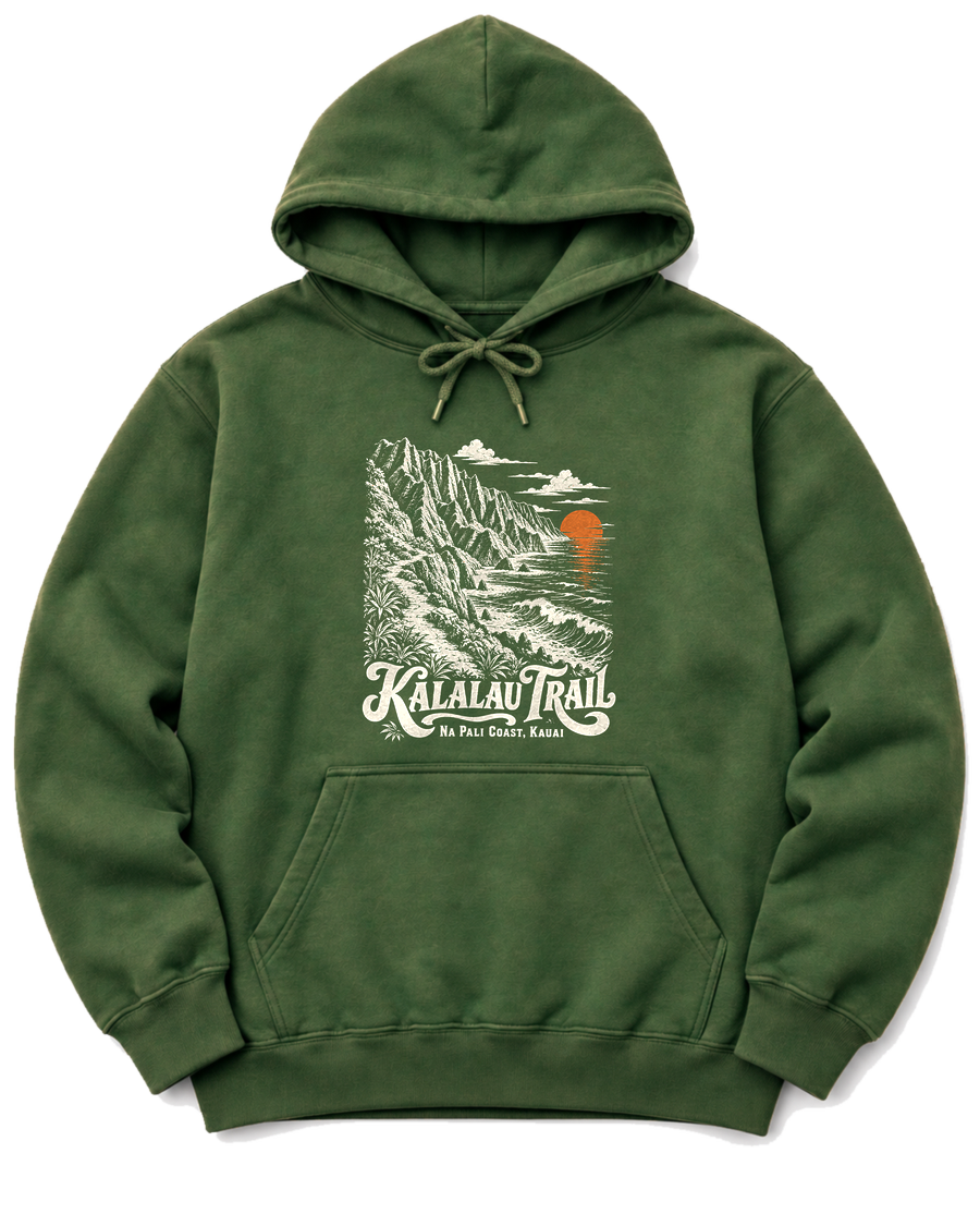 Kalalau Trail Hoodie - Military Green