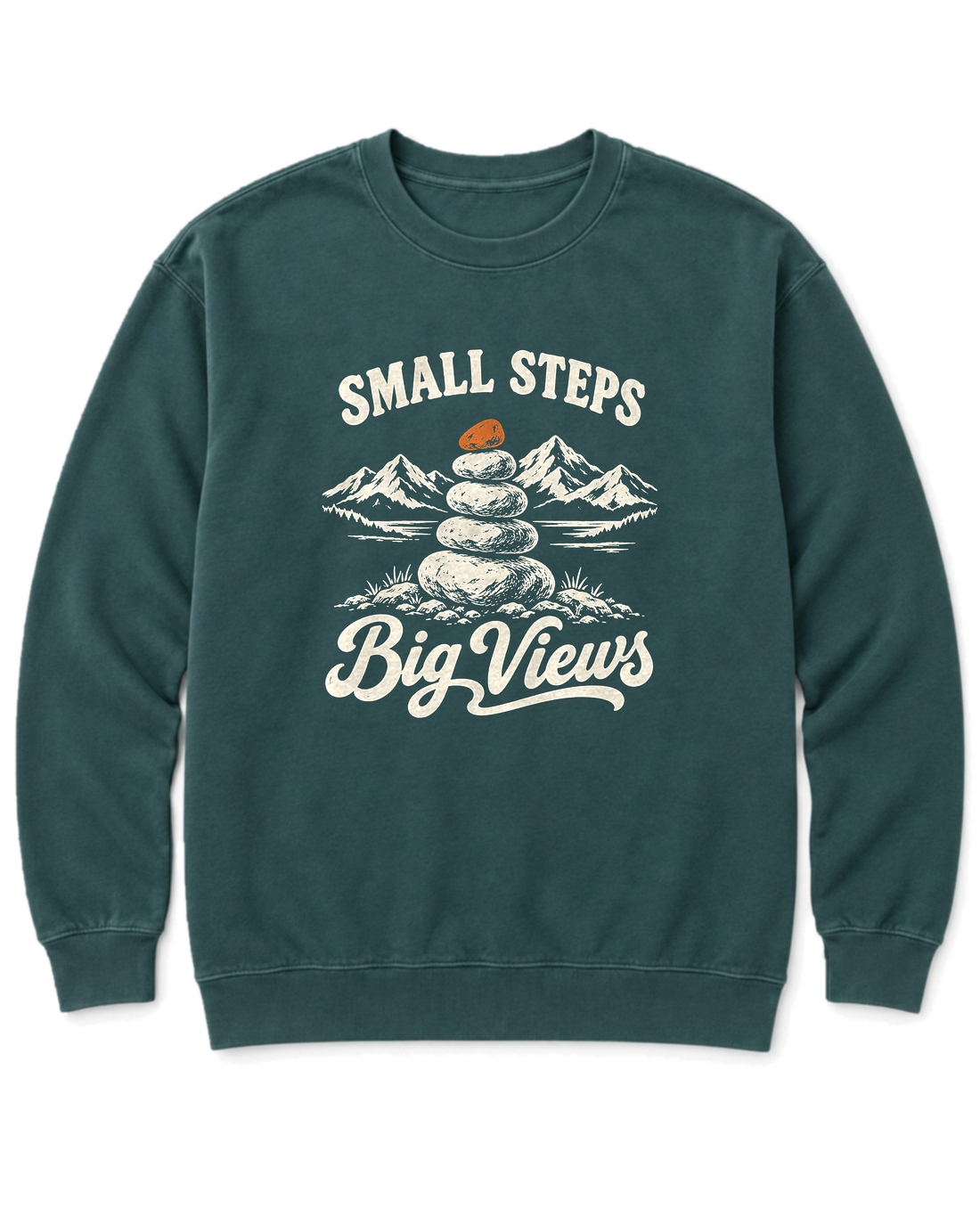 Small Steps, Big Views Sweatshirt - Blue Spruce