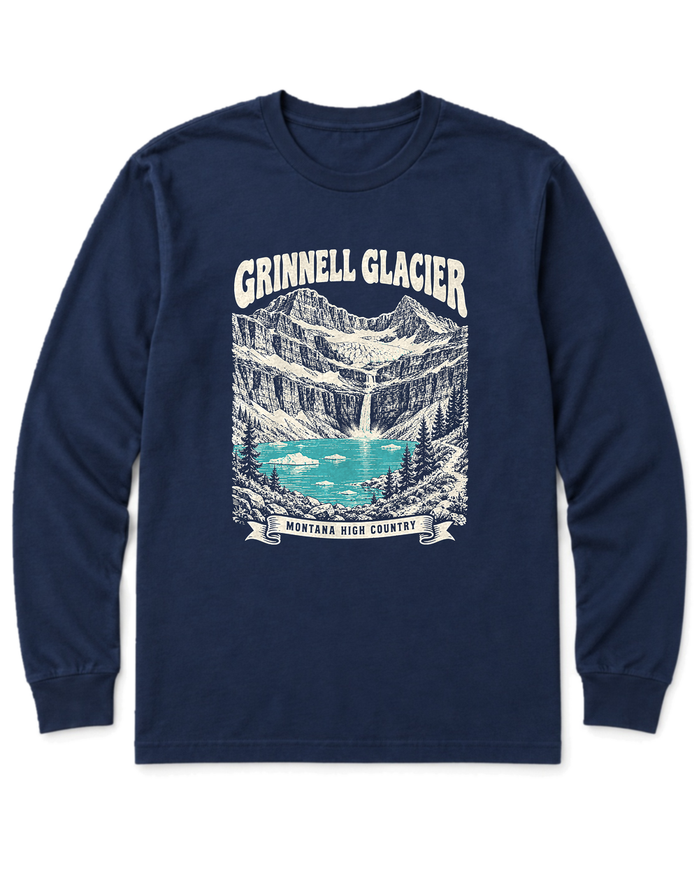 Grinnell Glacier Long Sleeve Shirt - Navy