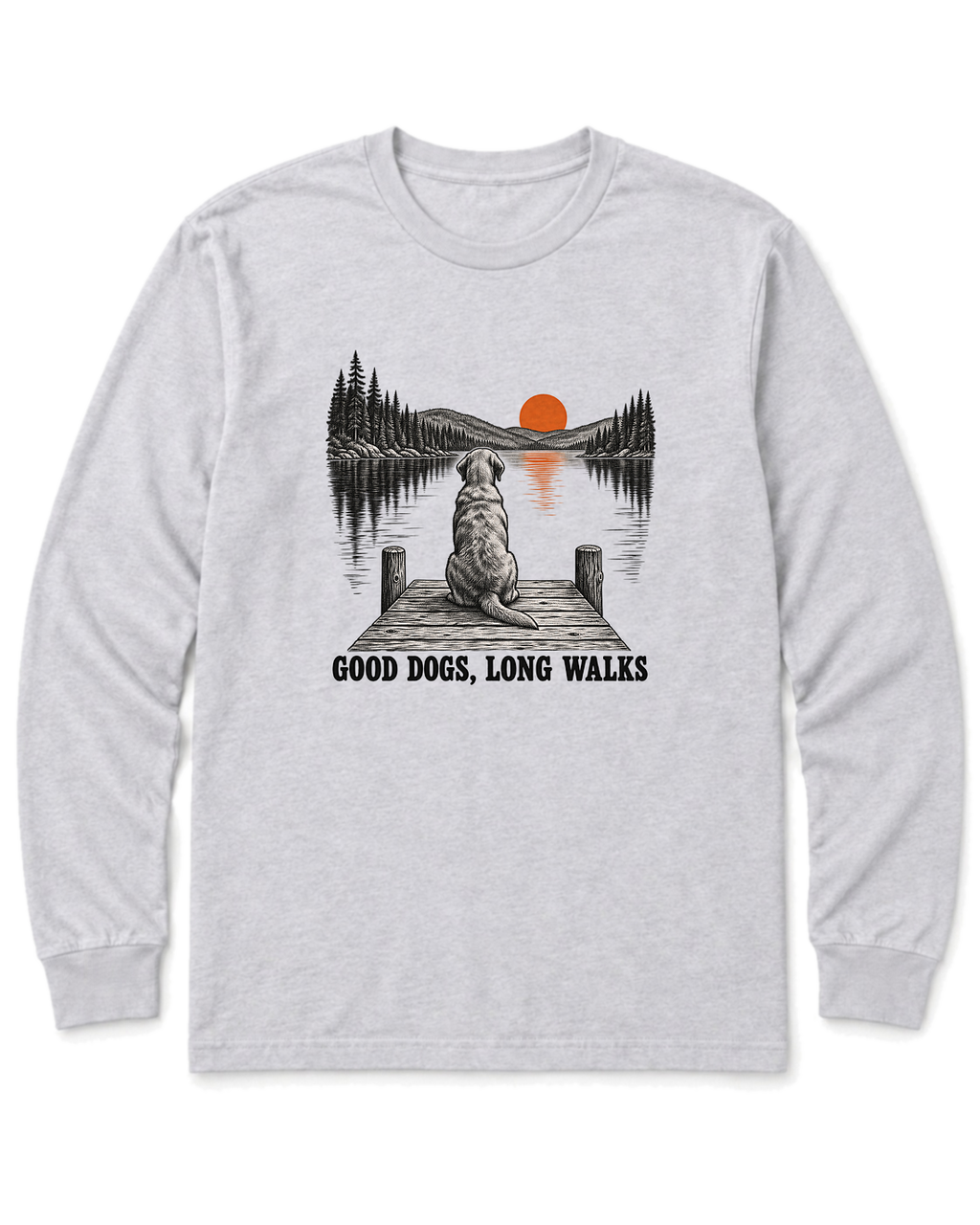 Good Dogs, Long Walks Long Sleeve Shirt - Ash