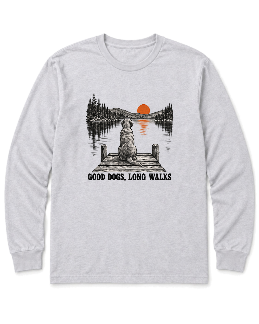 Good Dogs, Long Walks Long Sleeve Shirt - Ash