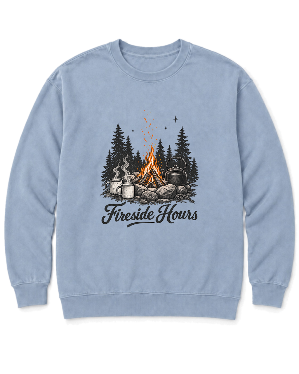 Fireside Hours Sweatshirt - Chambray