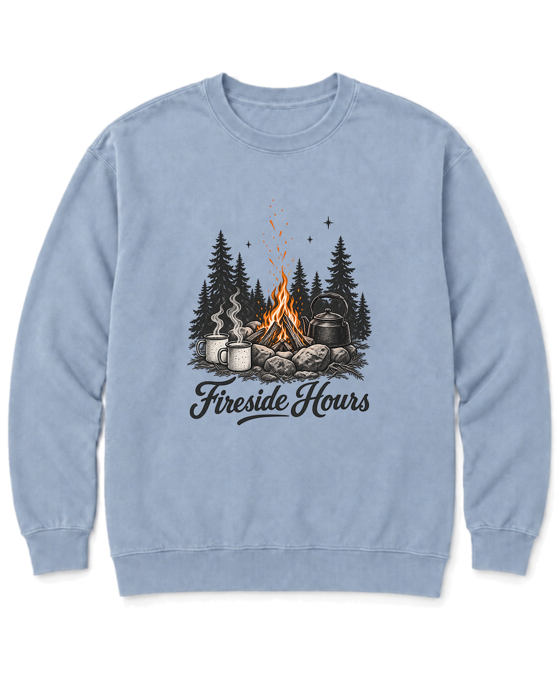 Fireside Hours Sweatshirt - Chambray