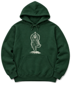 Tree Pose Bear Hoodie - Forest Green