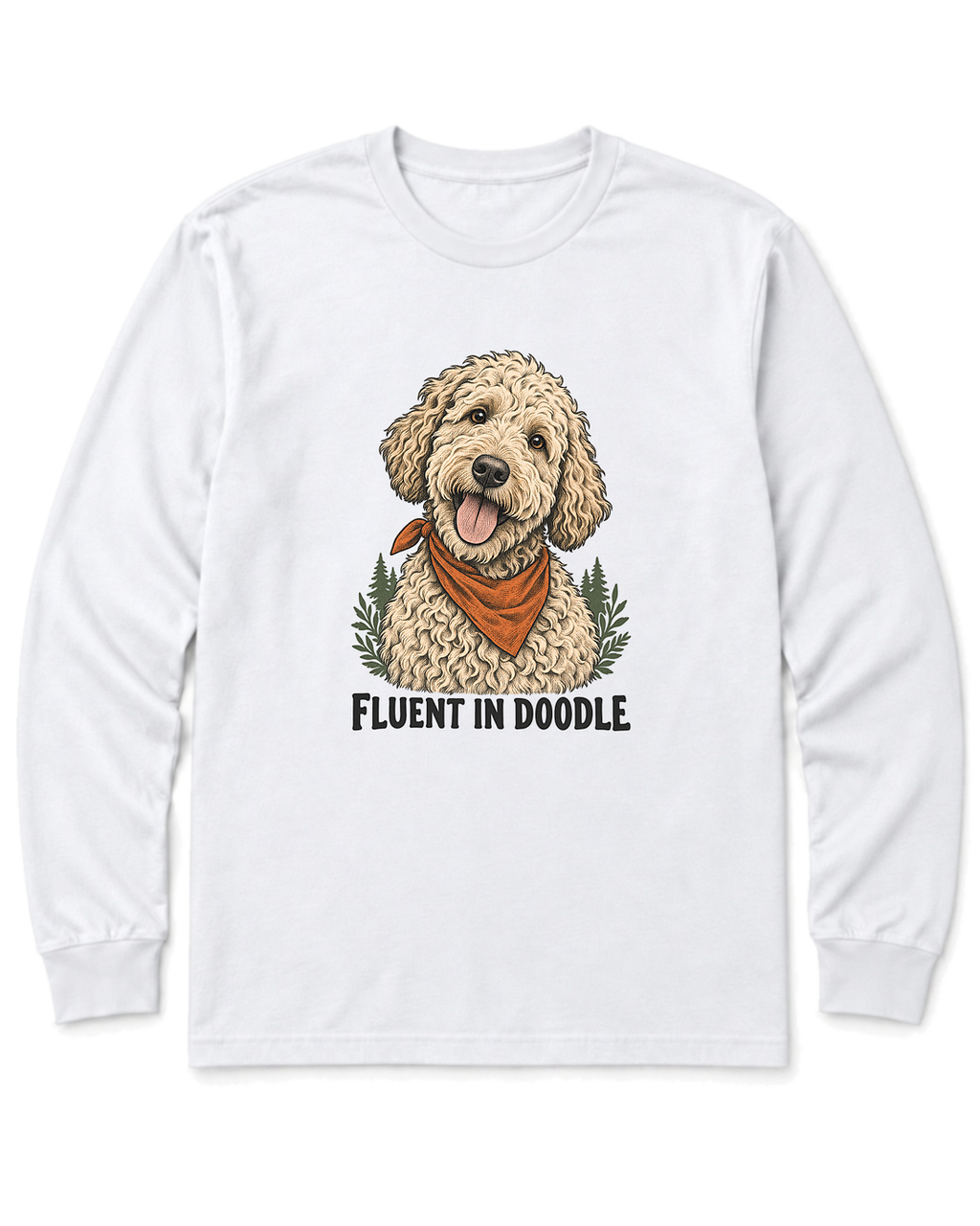 Fluent in Doodle Long Sleeve Shirt - White