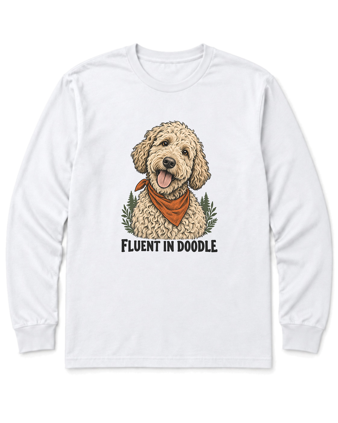 Fluent in Doodle Long Sleeve Shirt - White
