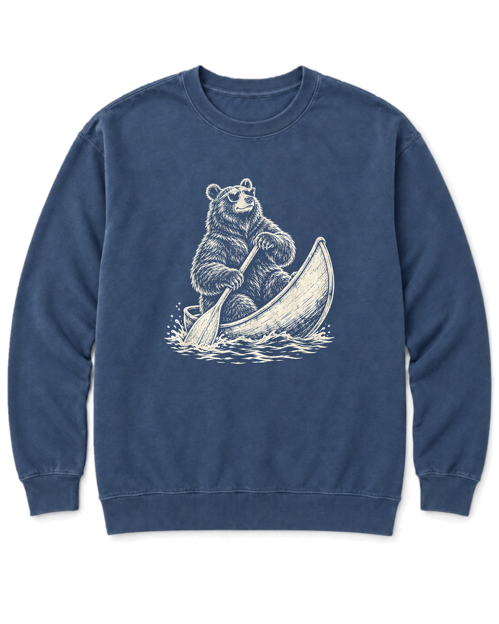 Bear in a Canoe Sweatshirt - Denim