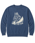 Bear in a Canoe Sweatshirt - Denim