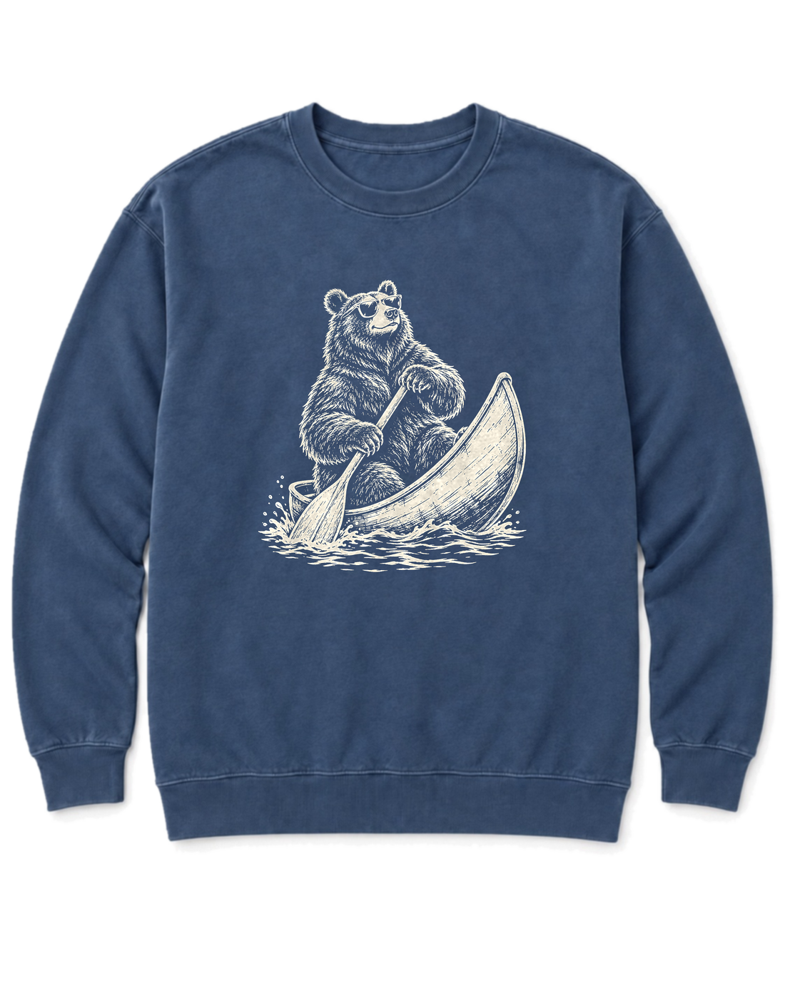 Bear in a Canoe Sweatshirt - Denim
