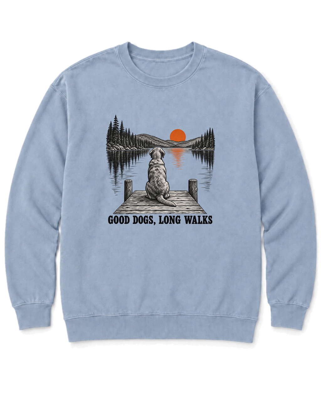 Good Dogs, Long Walks Sweatshirt - Chambray
