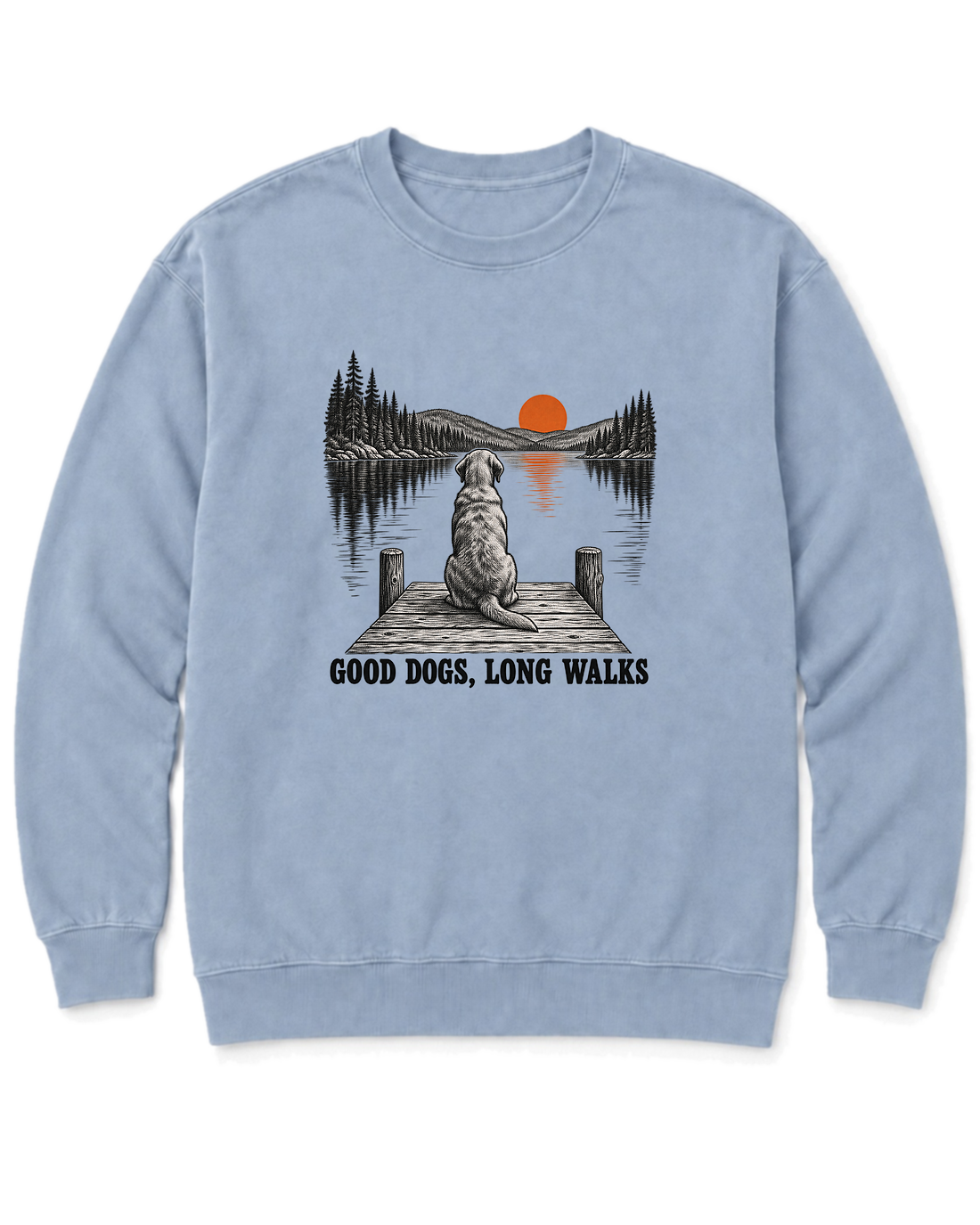 Good Dogs, Long Walks Sweatshirt - Chambray