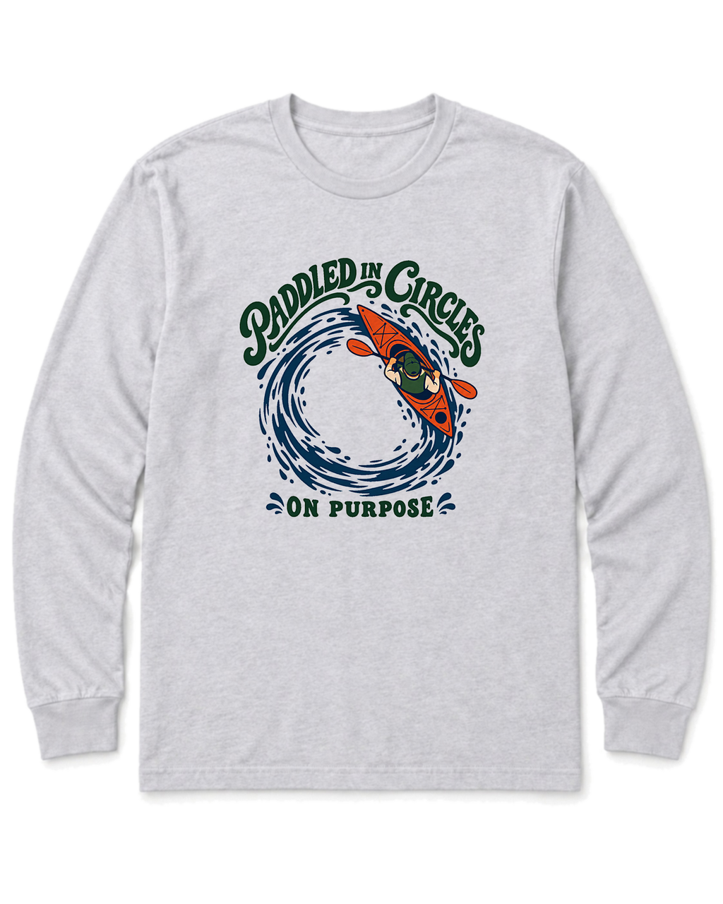Paddled in Circles Long Sleeve Shirt - Ash