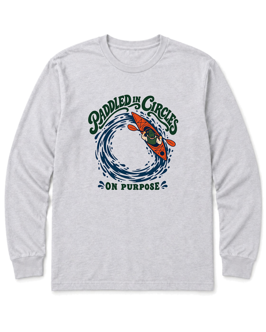 Paddled in Circles Long Sleeve Shirt - Ash