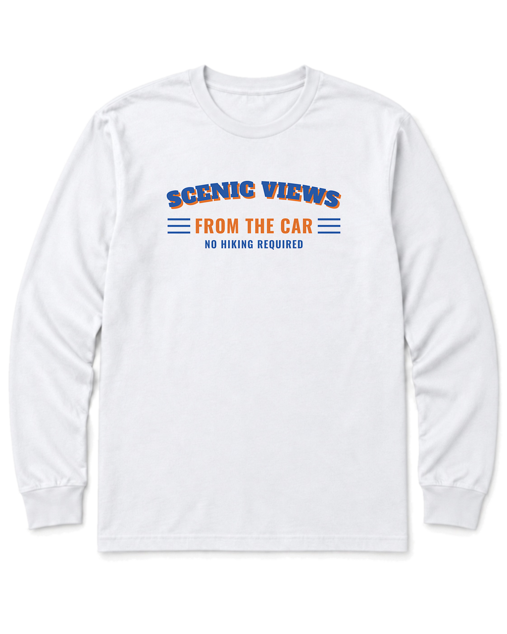 Scenic Views from the Car Long Sleeve Shirt - White