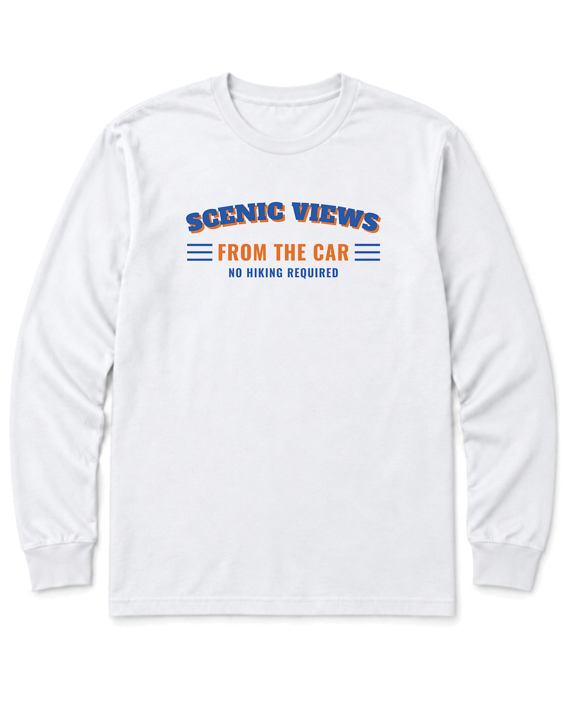 Scenic Views from the Car Long Sleeve Shirt - White