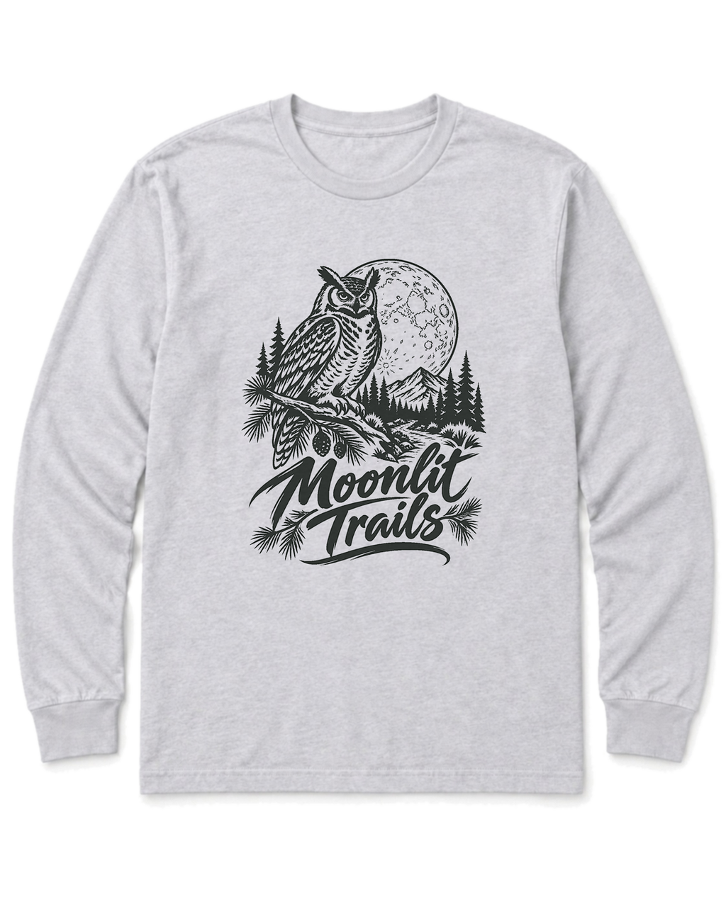 Moonlit Trails Long Sleeve Shirt - Ash