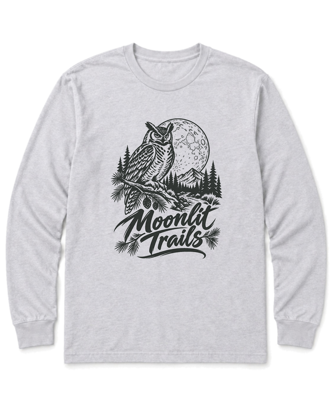 Moonlit Trails Long Sleeve Shirt - Ash