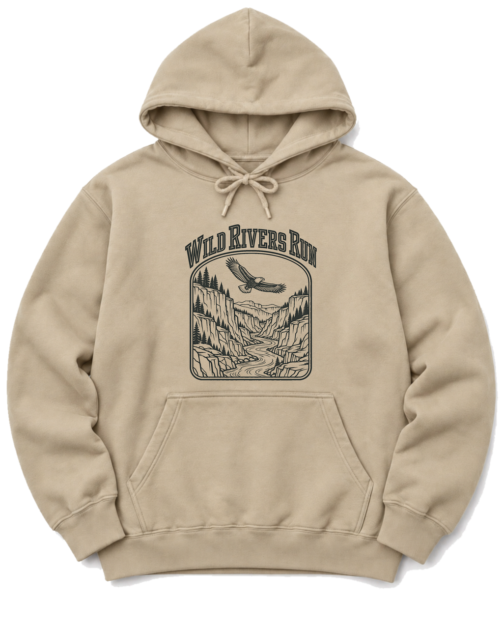 Wild Rivers Run Hoodie - Sand