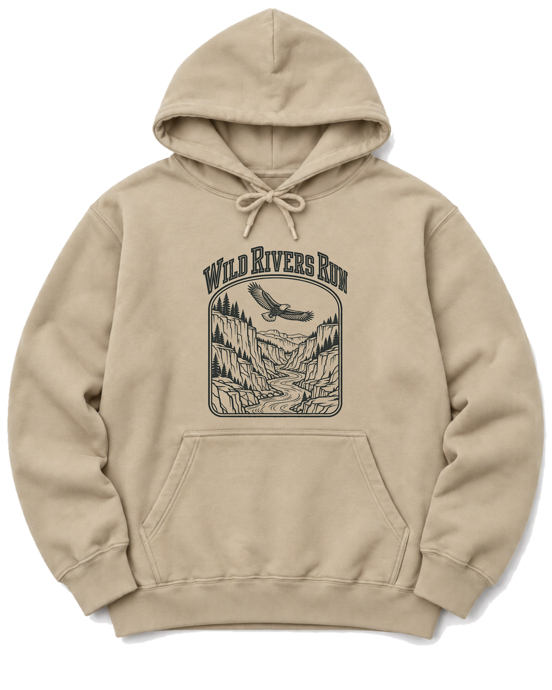 Wild Rivers Run Hoodie - Sand