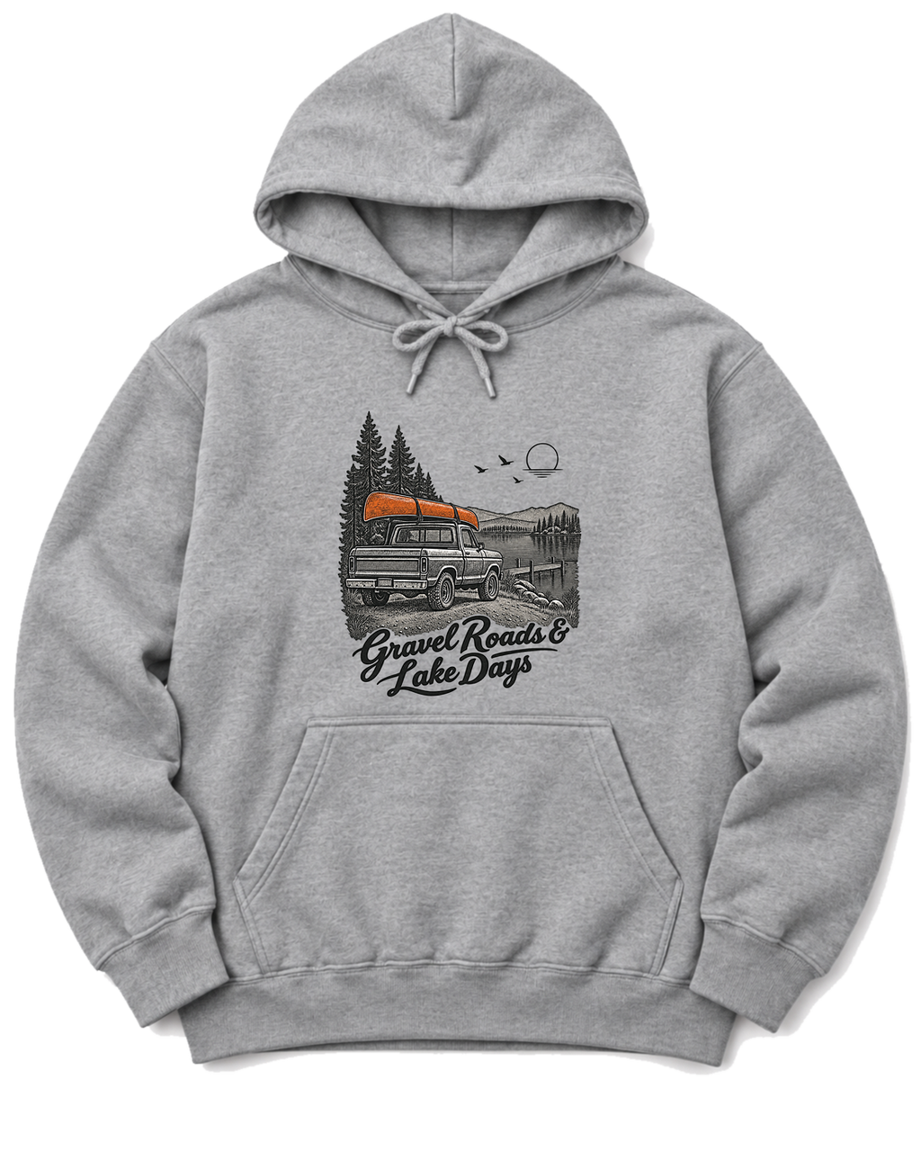 Gravel Roads & Lake Days Hoodie - Sport Grey