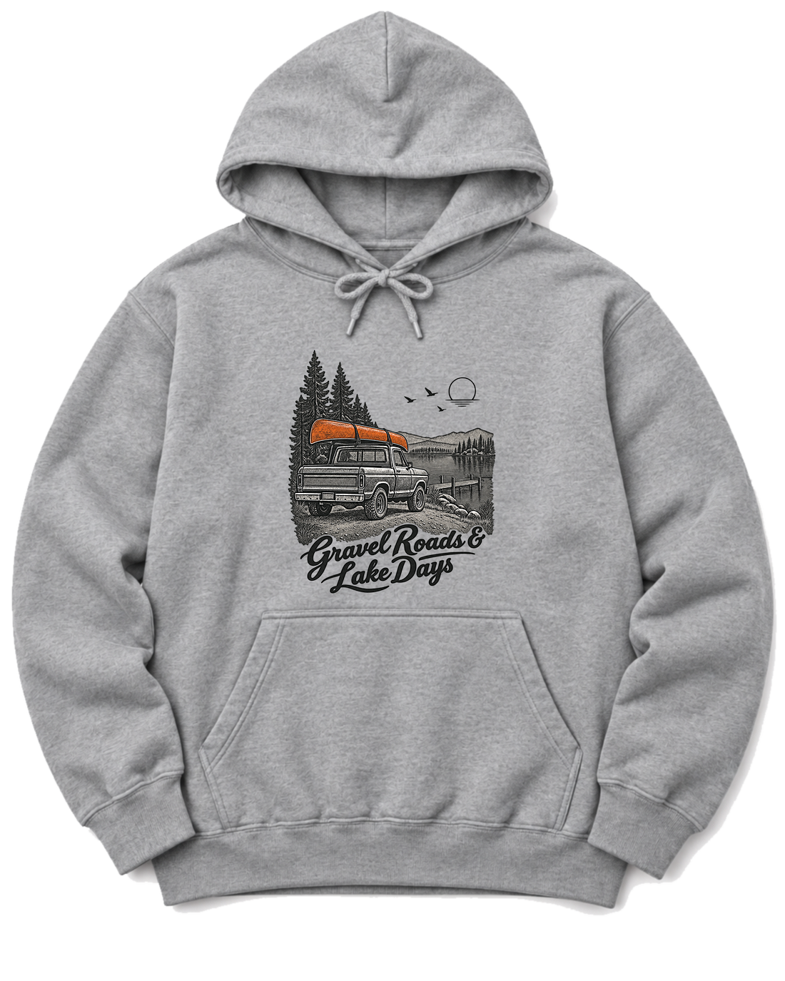 Gravel Roads & Lake Days Hoodie - Sport Grey