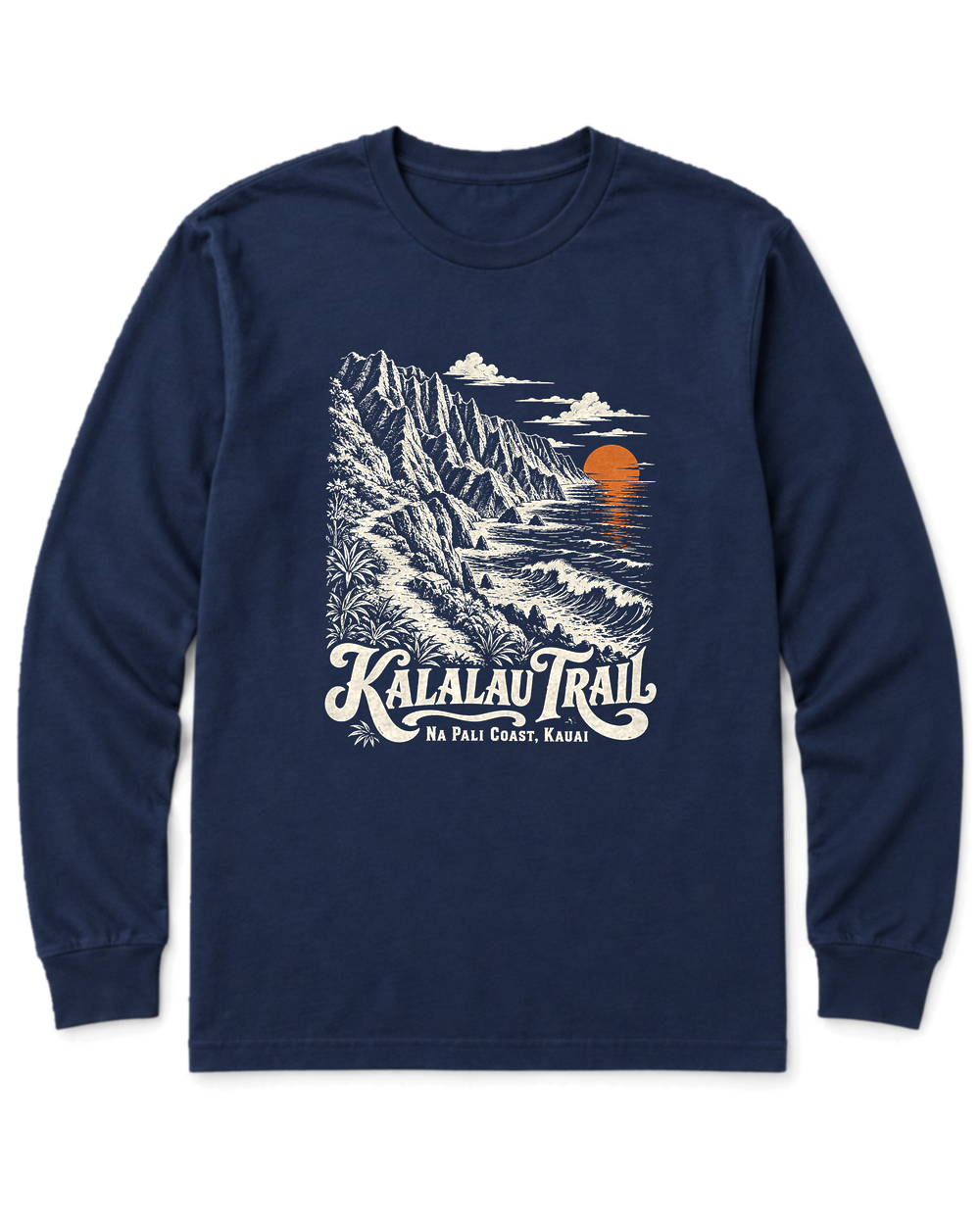 Kalalau Trail Long Sleeve Shirt - Navy
