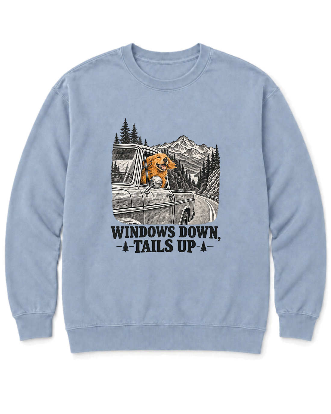 Windows Down, Tails Up Sweatshirt - Chambray
