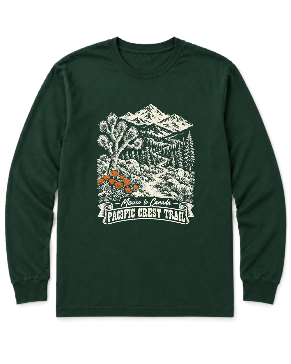 Pacific Crest Trail Long Sleeve Shirt - Forest Green