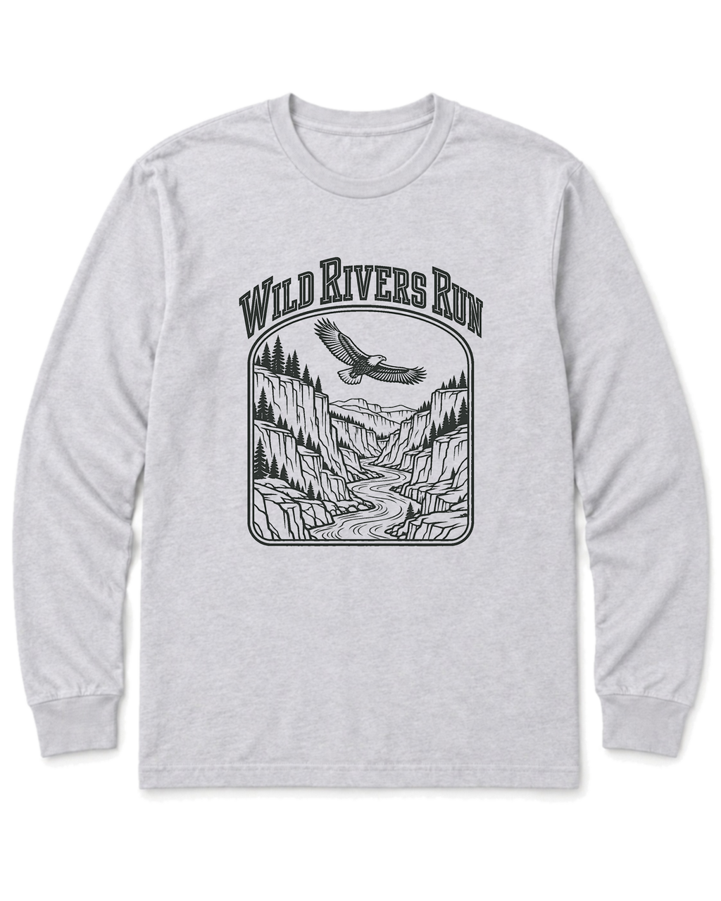 Wild Rivers Run Long Sleeve Shirt - Ash