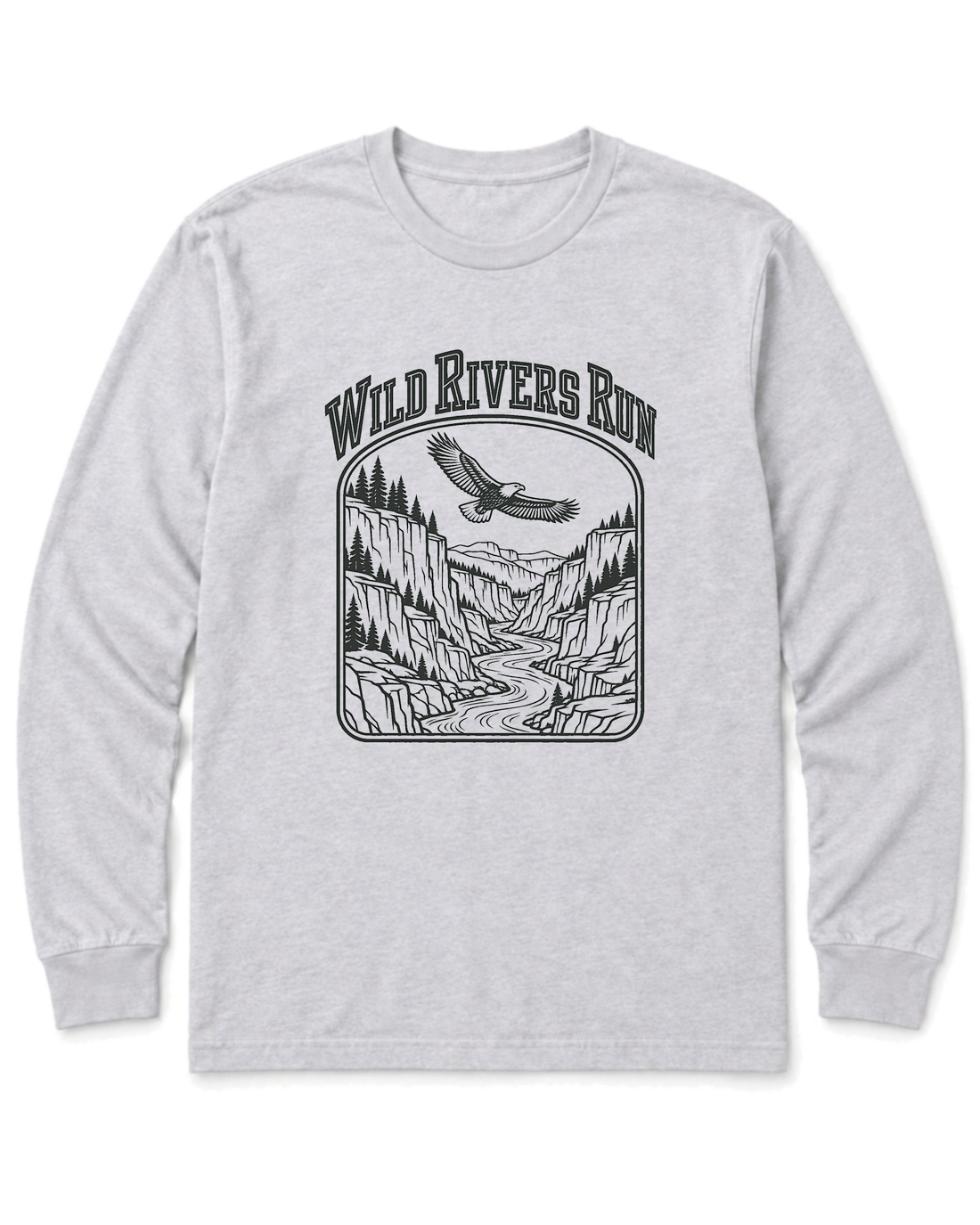 Wild Rivers Run Long Sleeve Shirt - Ash