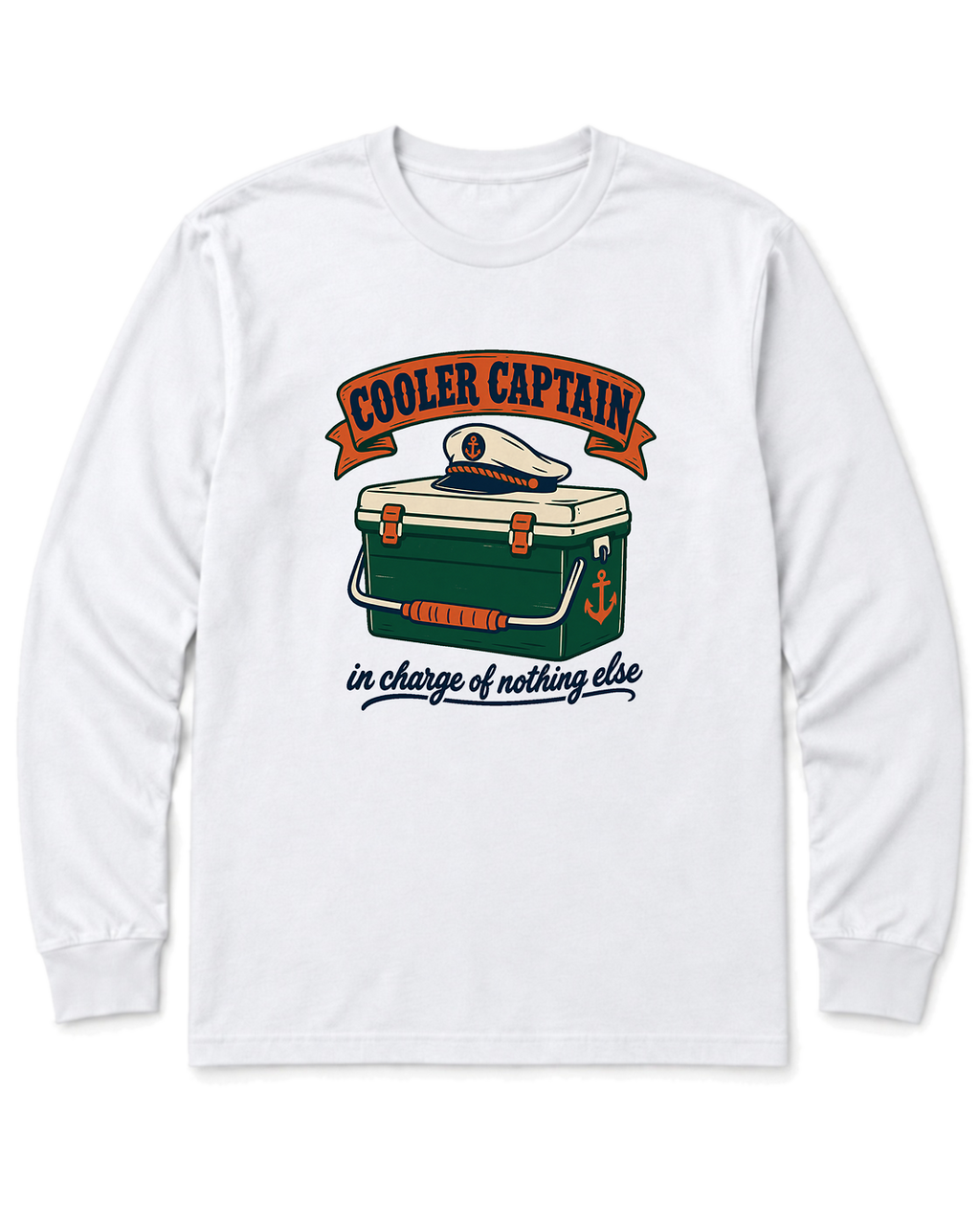 Cooler Captain Long Sleeve Shirt - White
