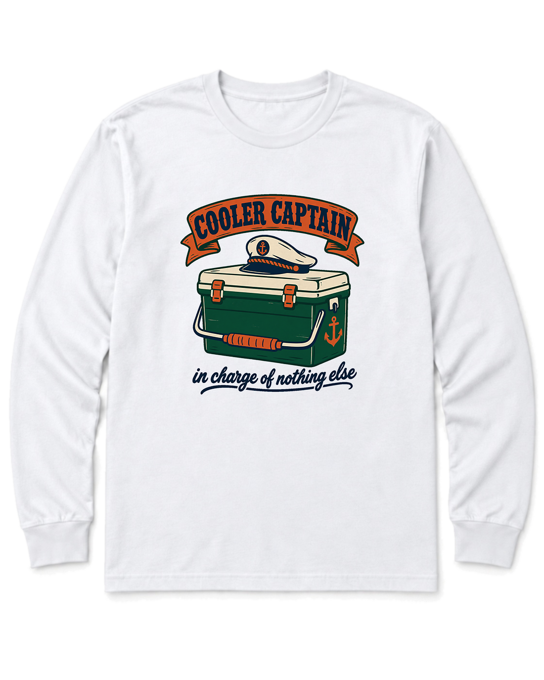 Cooler Captain Long Sleeve Shirt - White