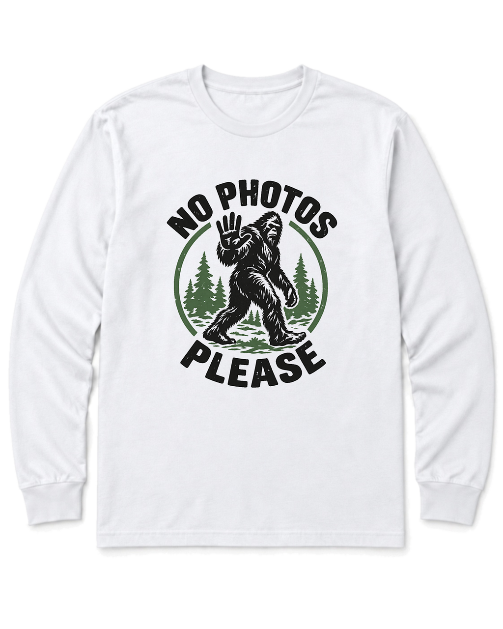 No Photos Please Long Sleeve Shirt - White