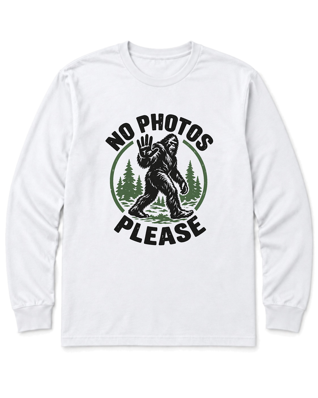 No Photos Please Long Sleeve Shirt - White