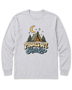 Phones Off, Stars On Long Sleeve Shirt - Ash
