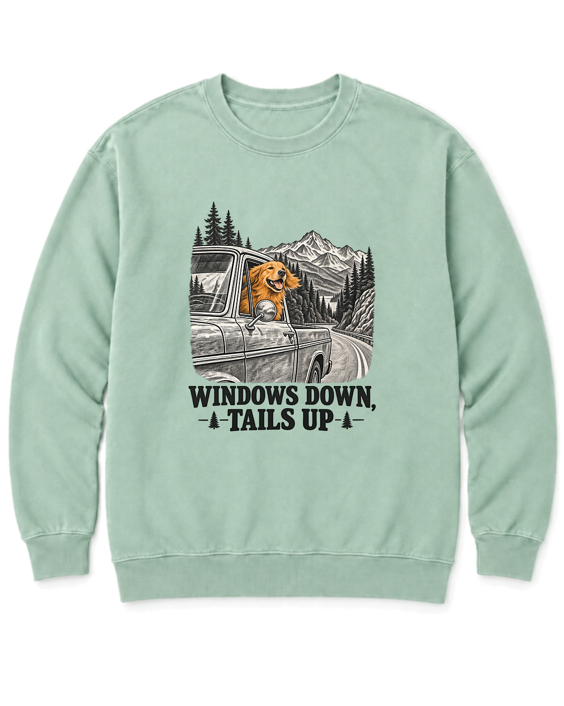 Windows Down, Tails Up Sweatshirt - Chalky Mint