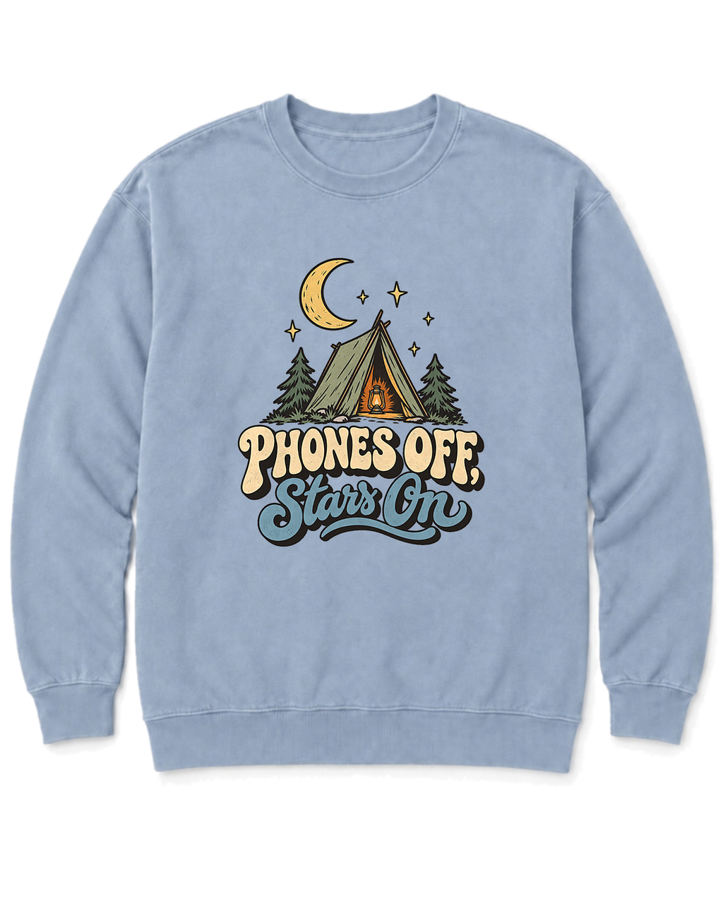 Phones Off, Stars On Sweatshirt - Chambray