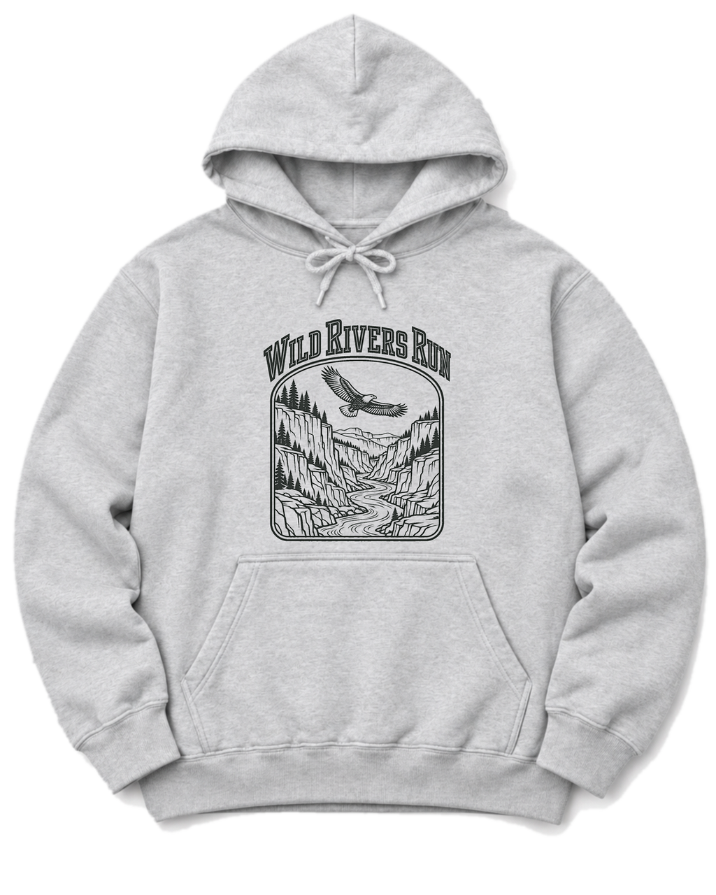 Wild Rivers Run Hoodie - Ash