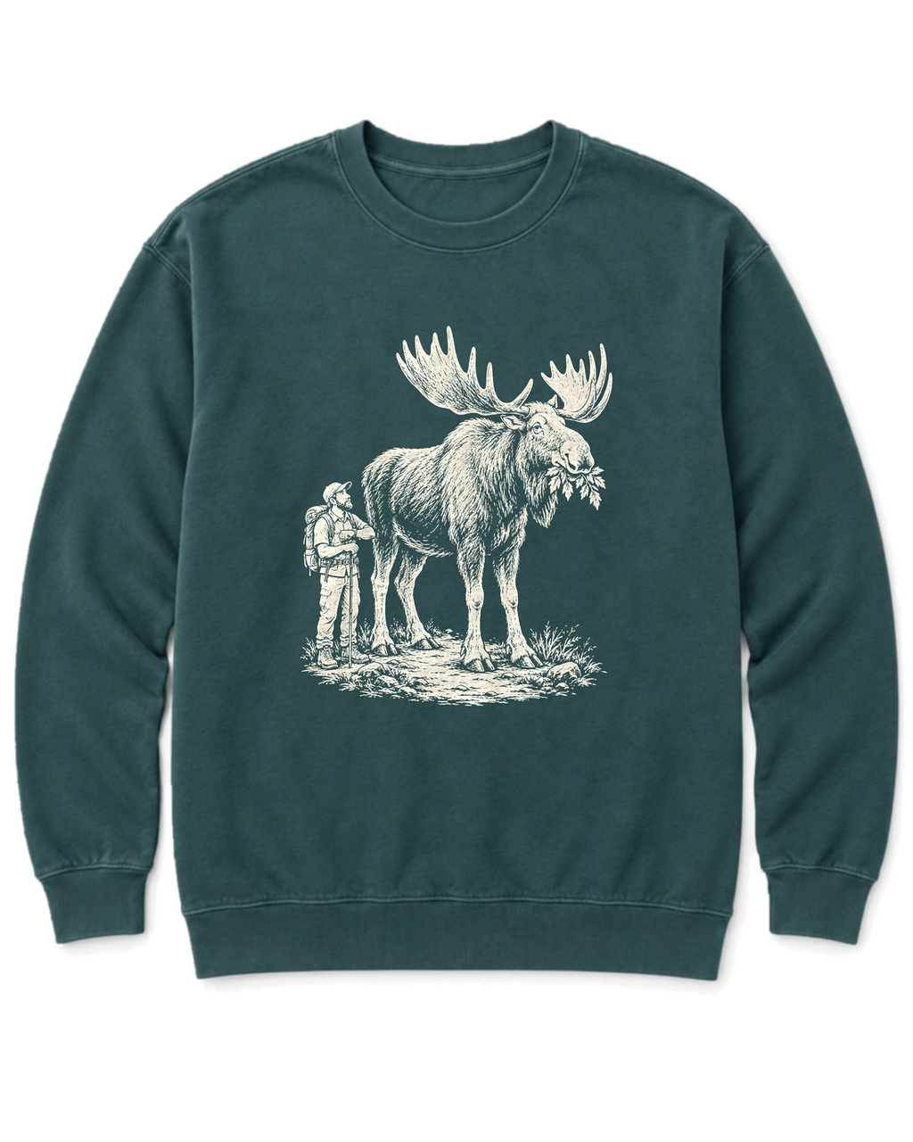 Moose Right of Way Sweatshirt - Blue Spruce