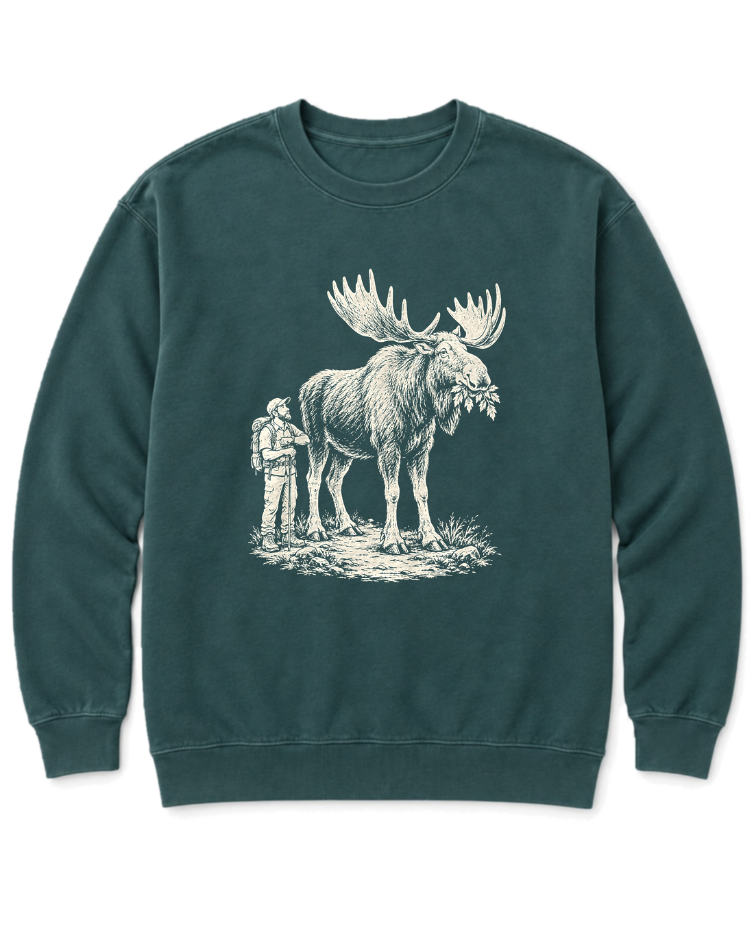 Moose Right of Way Sweatshirt - Blue Spruce