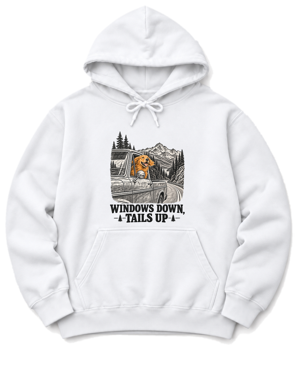 Windows Down, Tails Up Hoodie - White