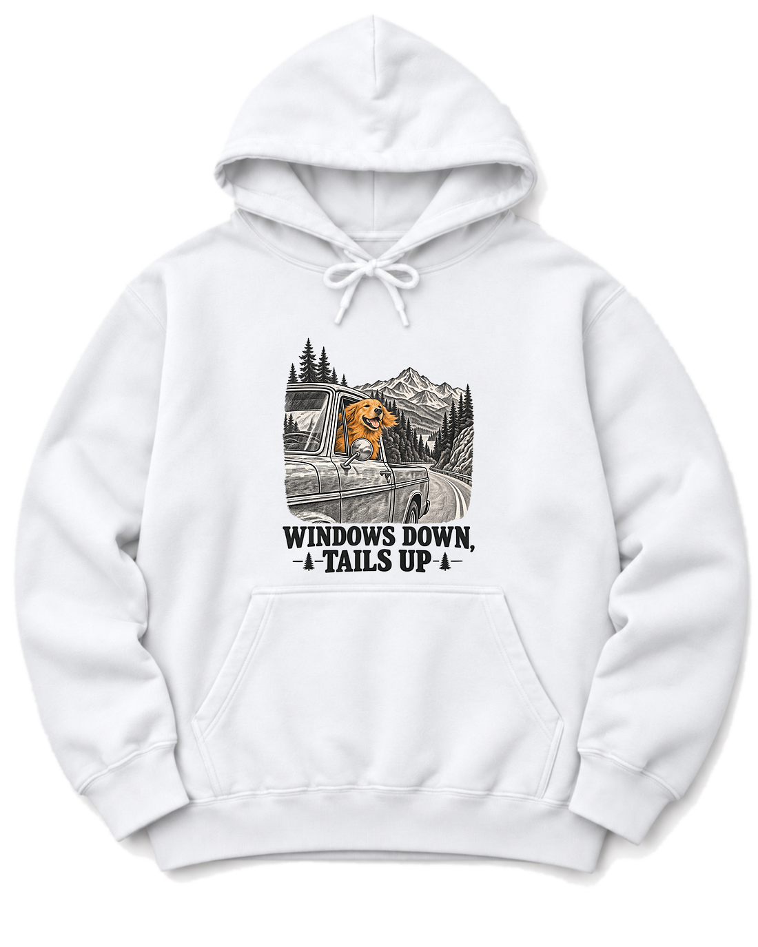 Windows Down, Tails Up Hoodie - White