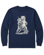 Tiny Backpack Grizzly Long Sleeve Shirt - Navy